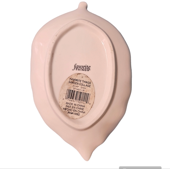 7" Favorite Things Ceramic Trinket, Soap Dish Light Green With A Blue Dragon Fly - Picture 3 of 3